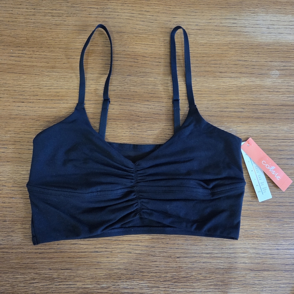 NWT Jockey Black Ruched Bralette Size Medium